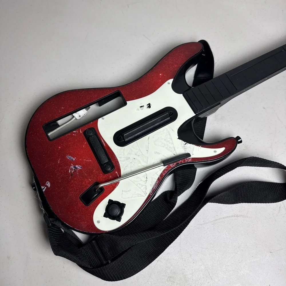 Nintendo Wii Guitar Hero Wireless Controller Red White No Cover 95911.805